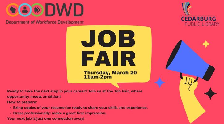 image for DWD Job Fair March 20 at the Library